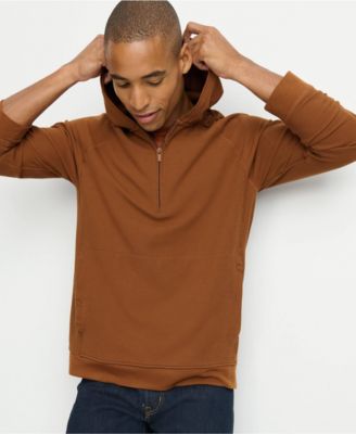 Men's Long Sleeve Waffle Quarter Zip Hoodie