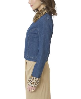 Women's Gia Denim And Fur Jacket