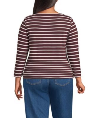 Plus Size Mariner Jersey Boatneck Top