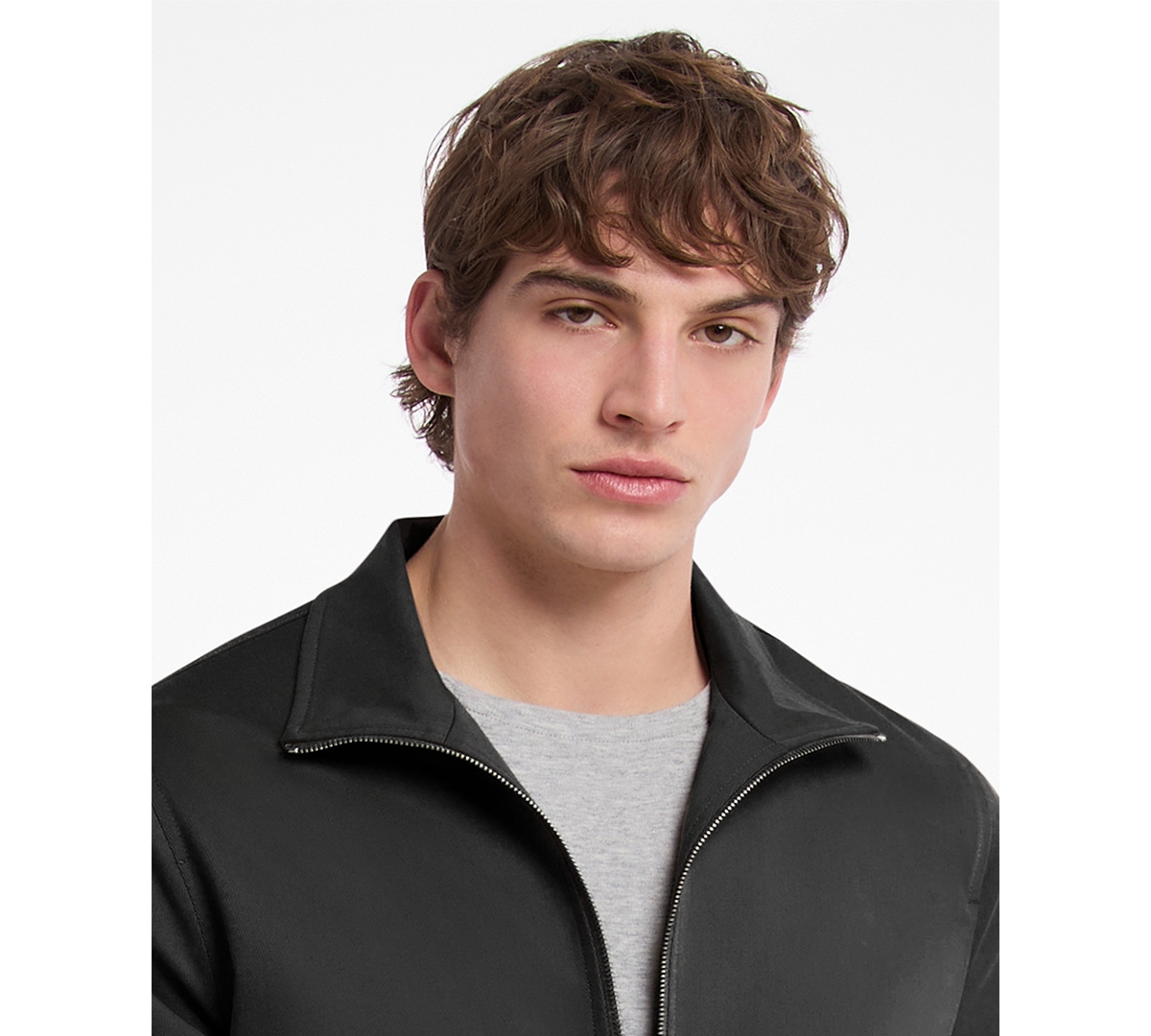 Michael Kors Men's Lightweight Long Sleeve Zip-Front Harrington Jacket