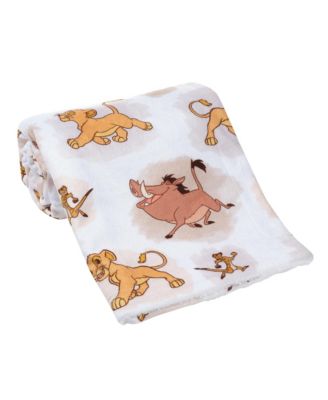 Disney Baby Lion King Safari Soft White Fleece Baby Blanket