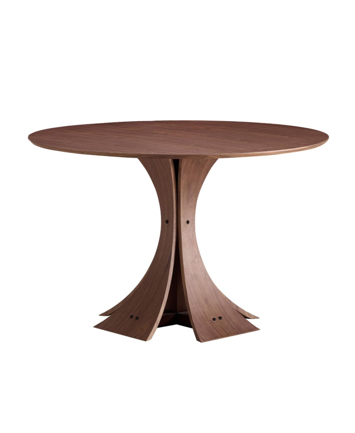 Streamdale Furniture Round Modern Style Mdf Wood Dining Table in Walnut Suitable for Kitchen, Living Room, Cafe, Milk Tea Shop