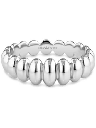 Devata Puffy Ribbed Ring in Rhodium Plated Sterling Silver, Size 8 - Macy's