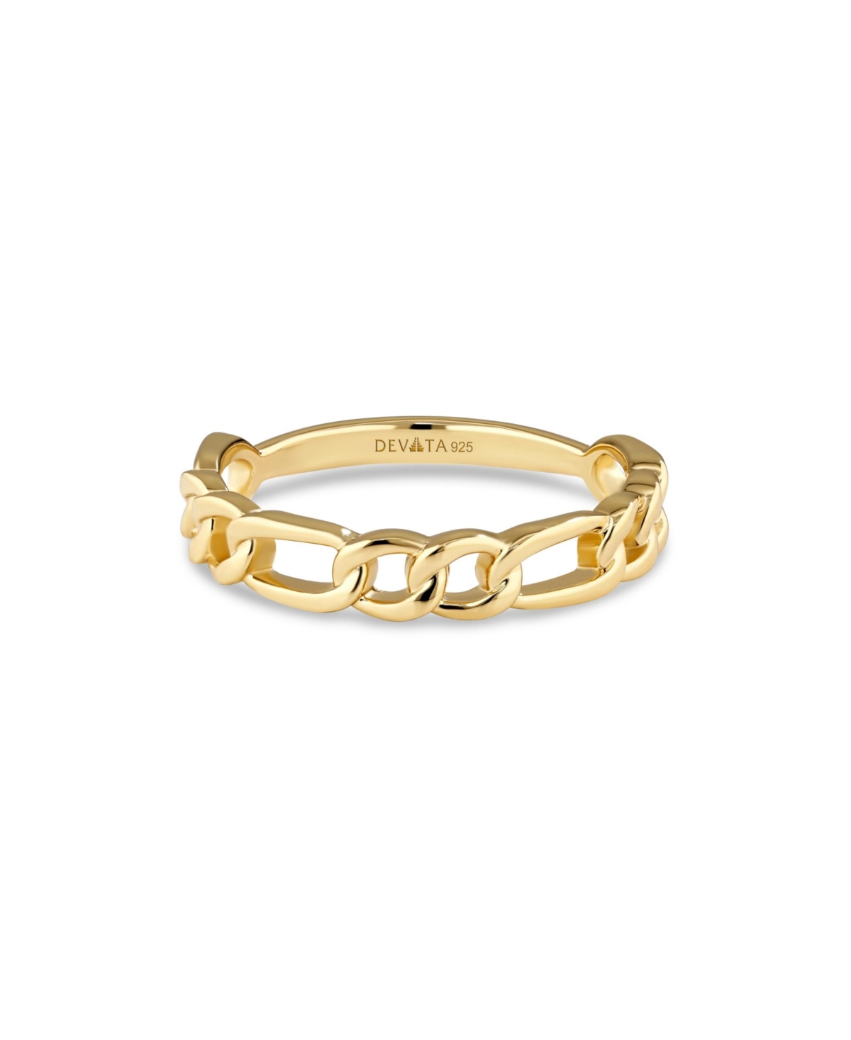 Devata Figaro Link Ring in Gold Plated Sterling Silver