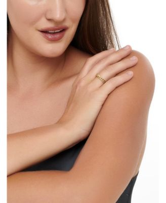 Cuban Link Ring in Gold Plated Sterling Silver, Size