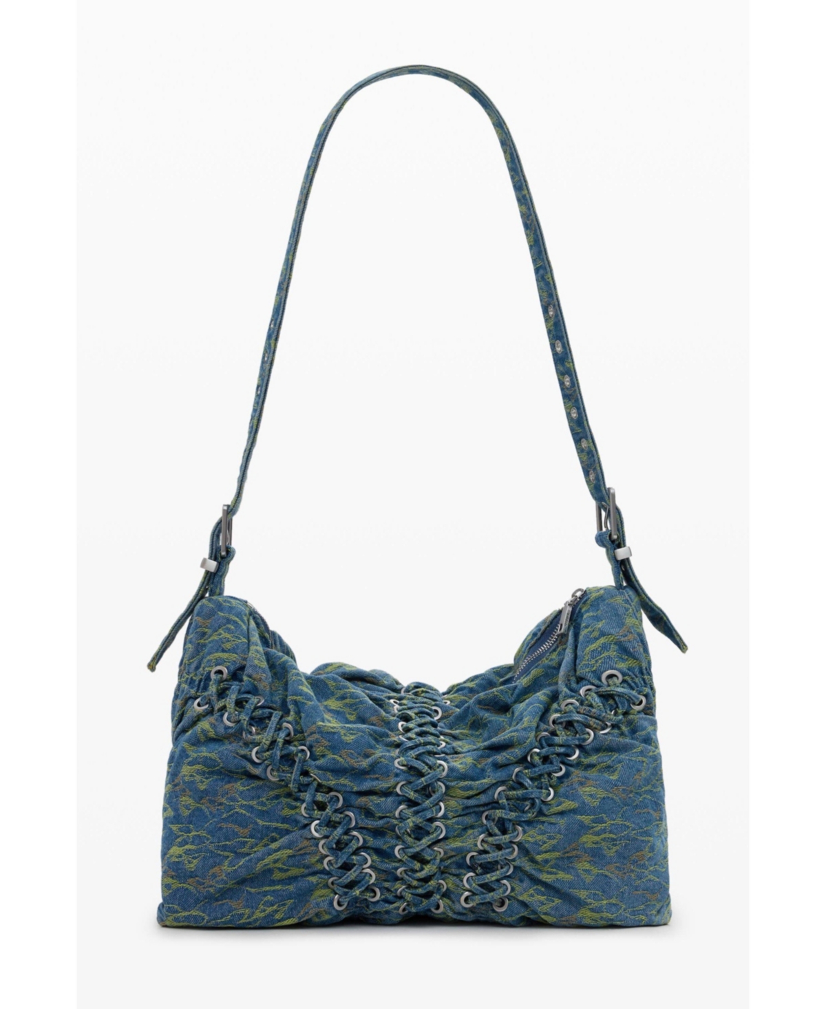 Desigual Women's Large Braided Denim Bag In Blue