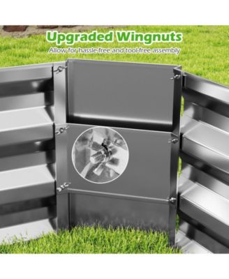 2PCS Galvanized Raised Garden Bed Elevated Rectangle Plant Box 8 x 4 x 1FT