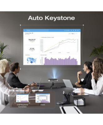 WiFi Bluetooth Mini Projector - 1080P Support Projector with Tripod, Outdoor Portable Rechargeable Battery Short Throw for iPhone/Android