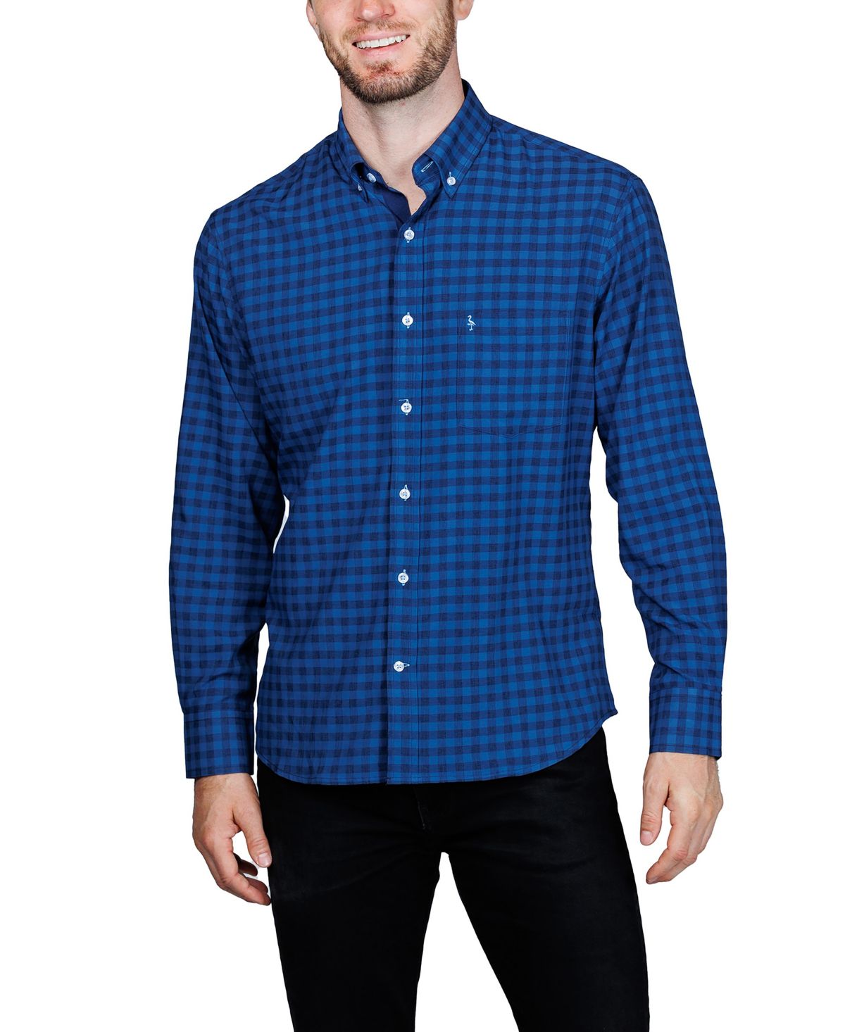 Мужская рубашка с длинным рукавом Performance с принтом в клетку