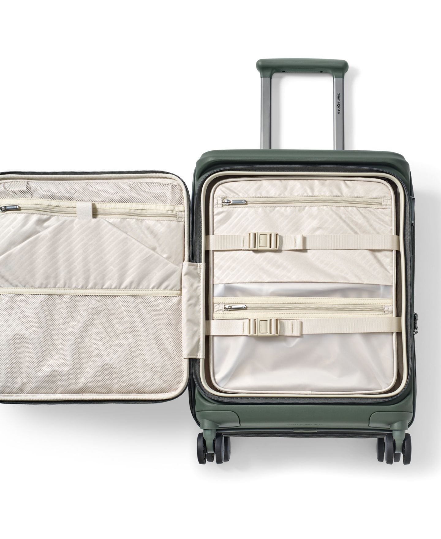Чемодан Samsonite Paralux Global 22" Hardside Carry-On Spinner Luggage, цвет: Оливковый — фото 11