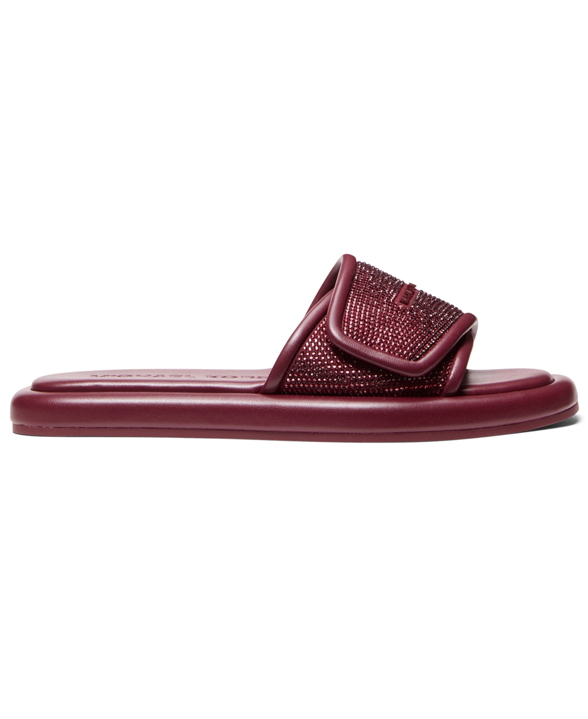 Michael Kors Suki Embellished Slide Sandal In Burgundy