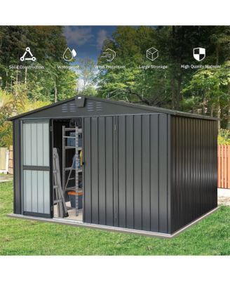 8-ft x 10-ft Galvanized steel Storage Shed