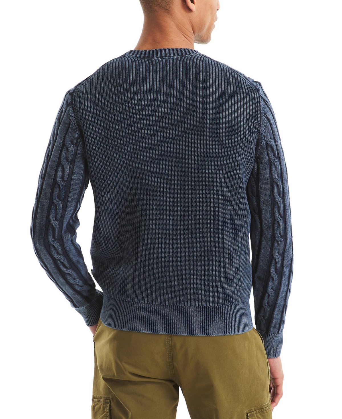 Nautica Men's Crewneck Anchor Sweater In Blue