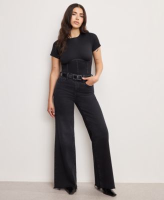 Soft Tech Good Petite Wide-Leg High-Rise Jeans