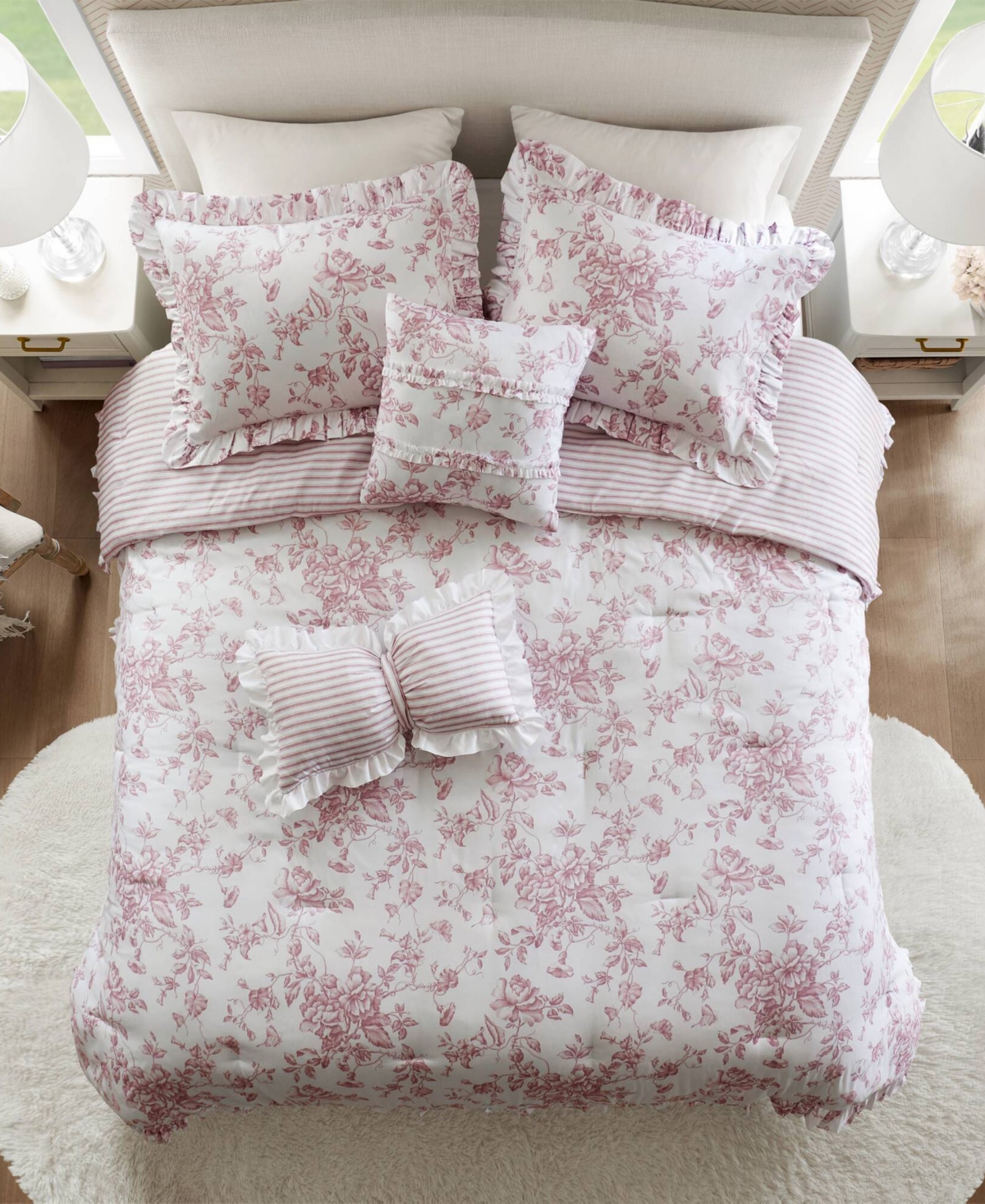 Madison Park Essentials Adele Reversible 4-pc. Comforter Set, Twin/twin Xl In Pink