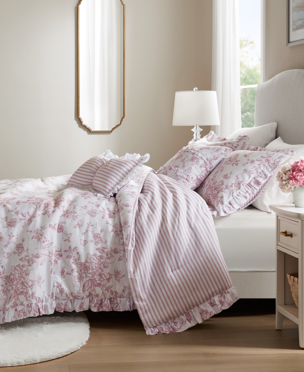 Madison Park Essentials Adele Reversible 5-pc. Comforter Set, Full/queen In Pink