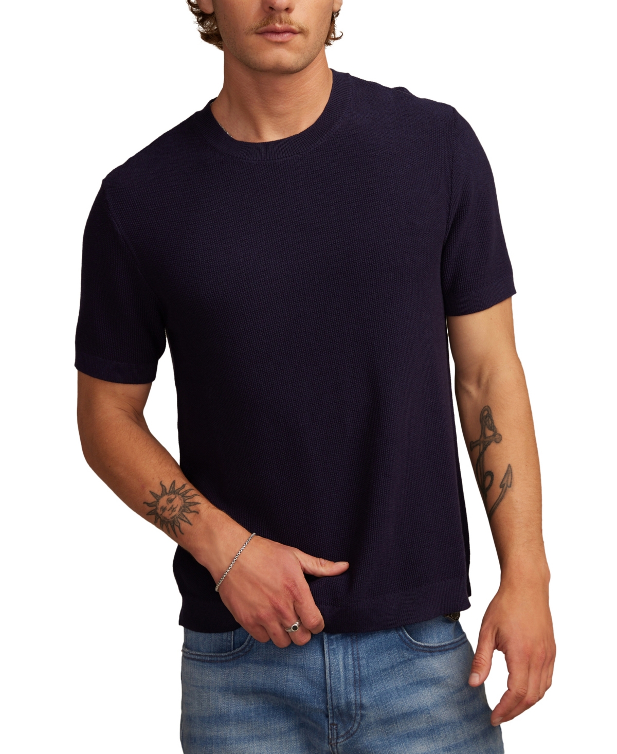 Lucky Brand Men's Short Sleeve Crewneck Sweater
