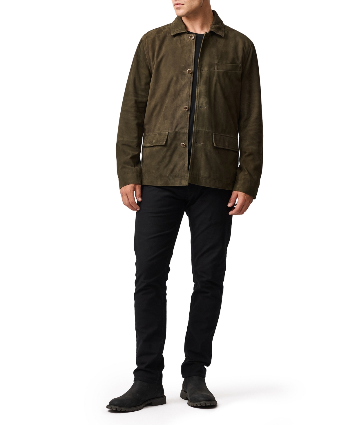 Rodd & Gunn Somerset Suede Shirt Jacket In Green