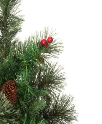 Puleo Pre-Lit Table Top Artificial Christmas Tree with 35 Lights in Base, 2'