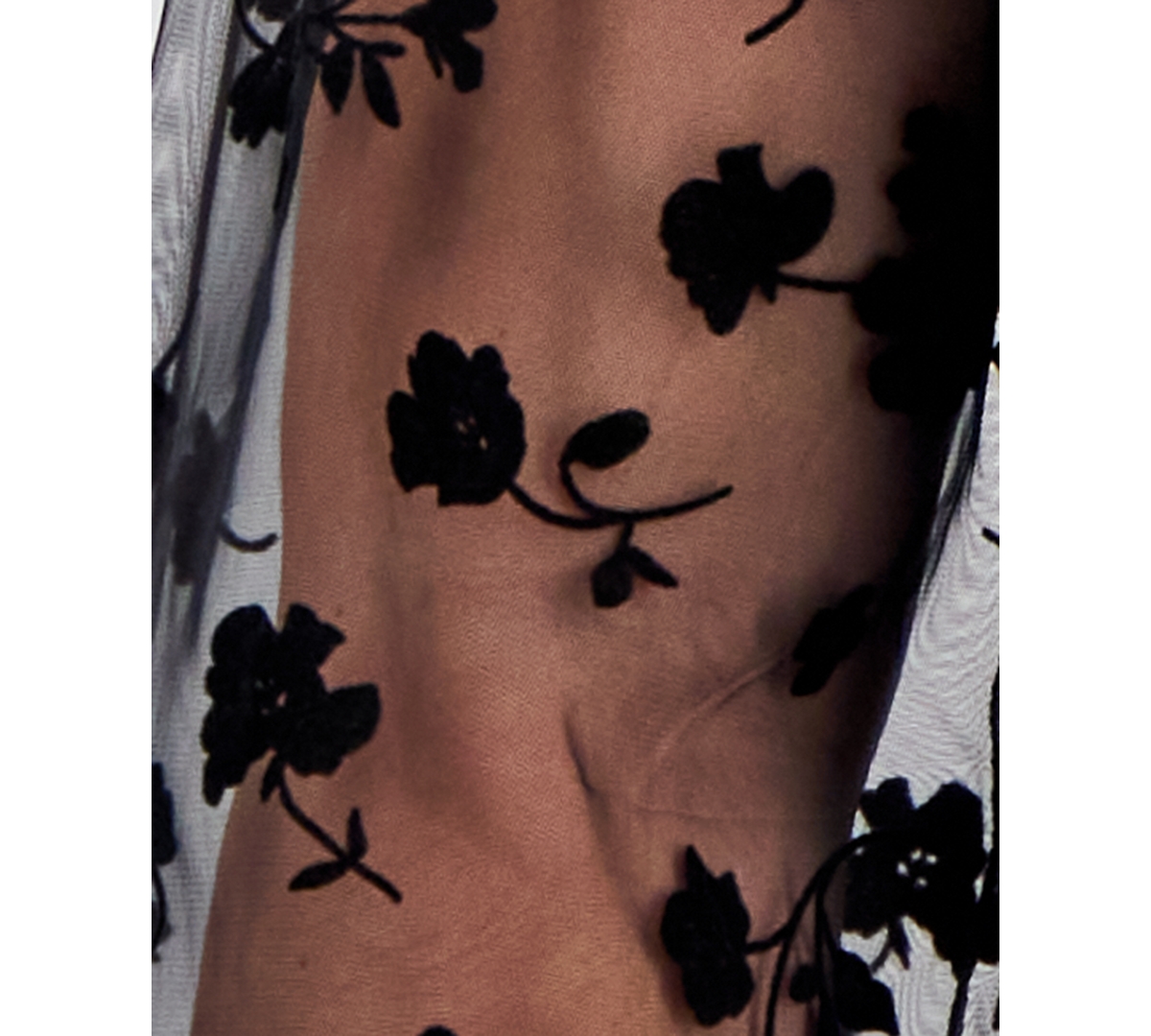 Madden Girl Trendy Plus Size Sheer-sleeve Mock Neck Top In Black