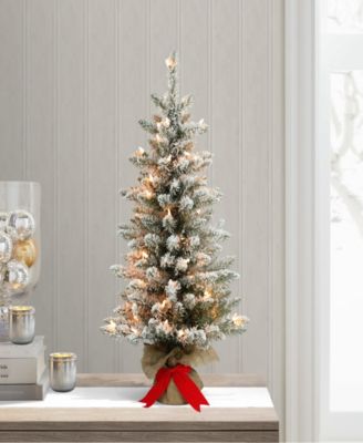 Puleo 3FT Pre-Lit Flocked Franklin Fir Artificial Christmas Tree