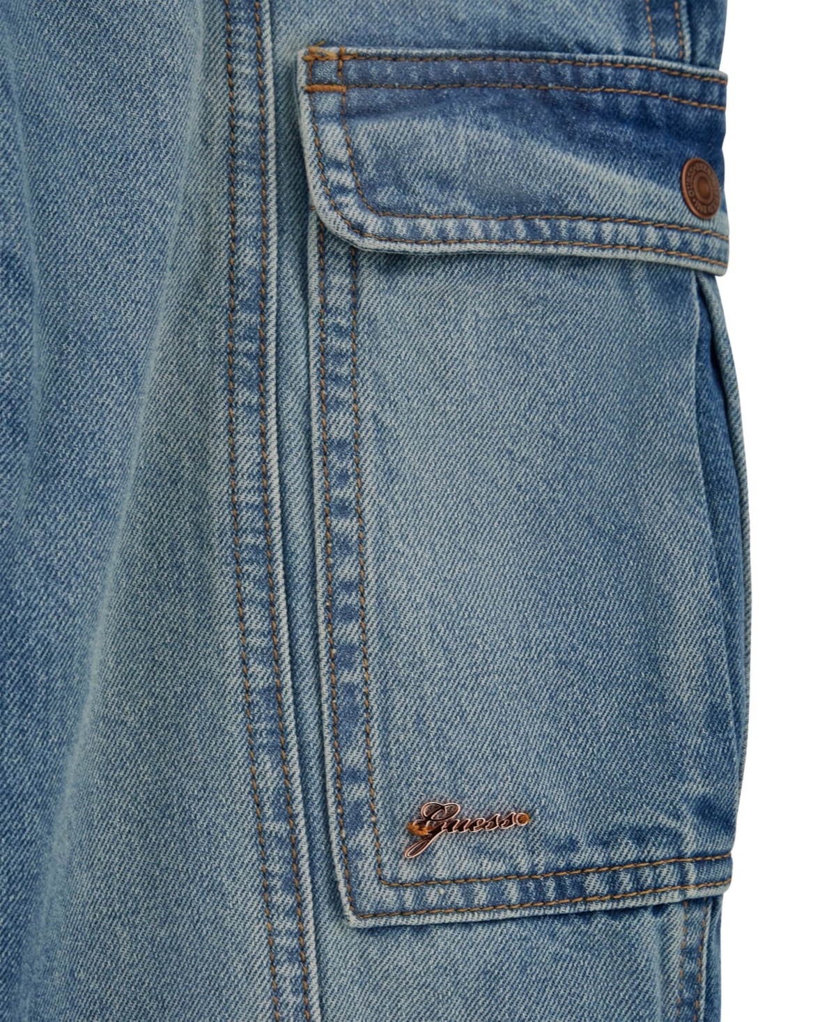 Guess Girls 7-16 Denim Cargo Pocket Jeans In Blue