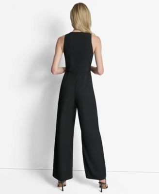 Women's Sleeveless Asymmetric Wide Leg Vest Jumpsuit