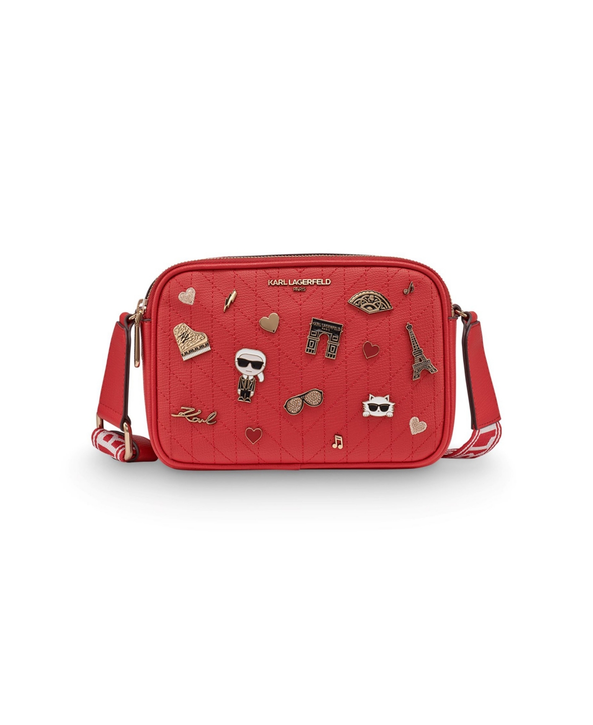 Karl Lagerfeld Maybelle Zipper Crossbody Bag In Red