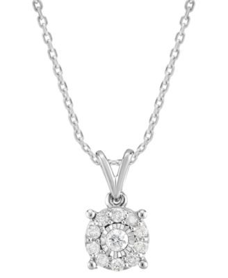 Diamond Pendant Necklace (1/4 ct. t.w.) in Sterling Silver