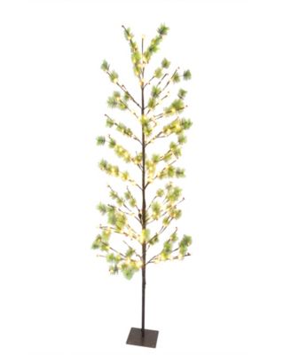 Puleo - 6 ft. Red Berry Led Artificial Tree with 240 White Twinkle Light