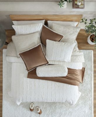 Valor Carved Faux-Fur Bolster Decorative Pillow, 8" x 26"