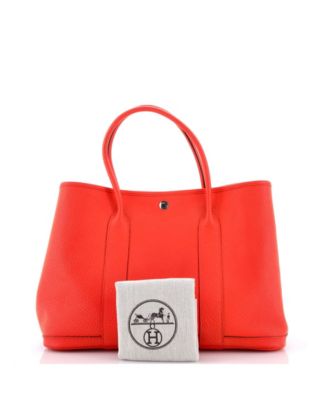 Pre-Owned Hermes 36 Garden Party Tote Leather with Printed Interior
