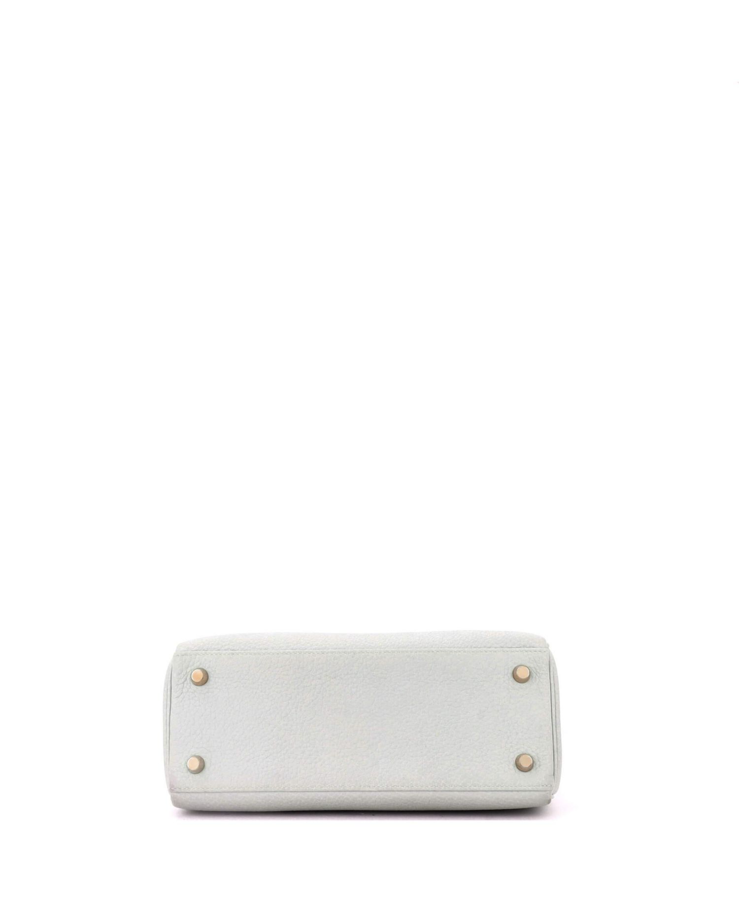 Pre-Owned Hermes Kelly 25 Handbag Grey Togo with Gold Hardware