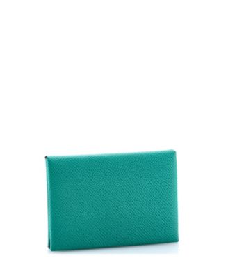 Pre-Owned Hermes Calvi Duo Card Holder Verso Epsom