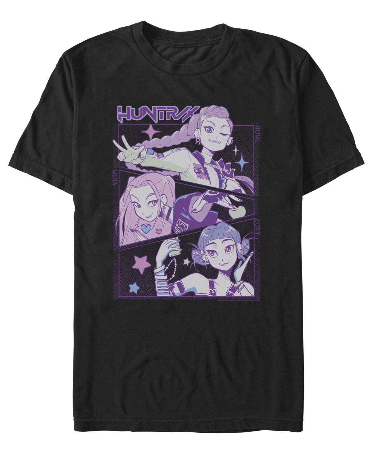 Мужская футболка с панелями группы Huntrix от K-Pop Demon Hunters