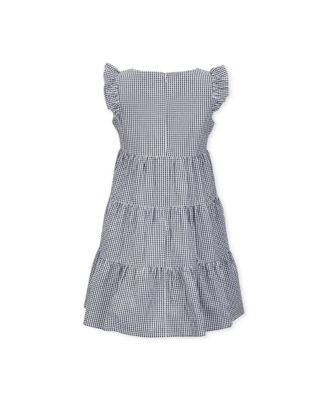 Women's Organic Cotton Flutter Sleeve Short Tiered Dress