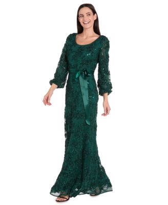 Petite Long Scoop Neck Lace Dress