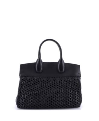 Medium Studio Satchel Woven Leather and Leather