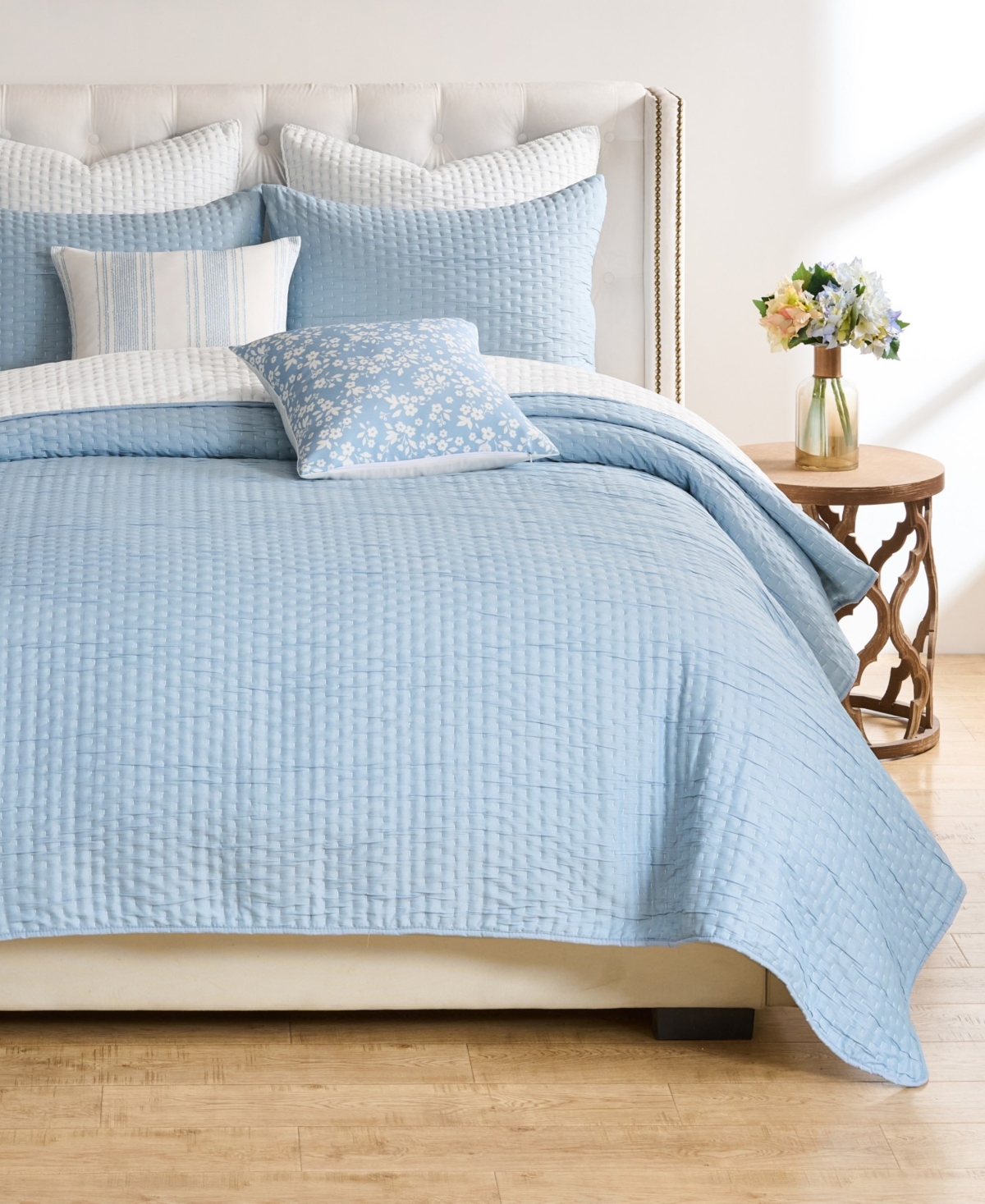 Greenland Home Fashions Homestead Modern Artisan 3-pc. Quilt Set, Full/queen In Blue