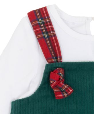 Baby Girl Santa Sleigh Jumper Dress and Ribbed Top, 2-Piece Set