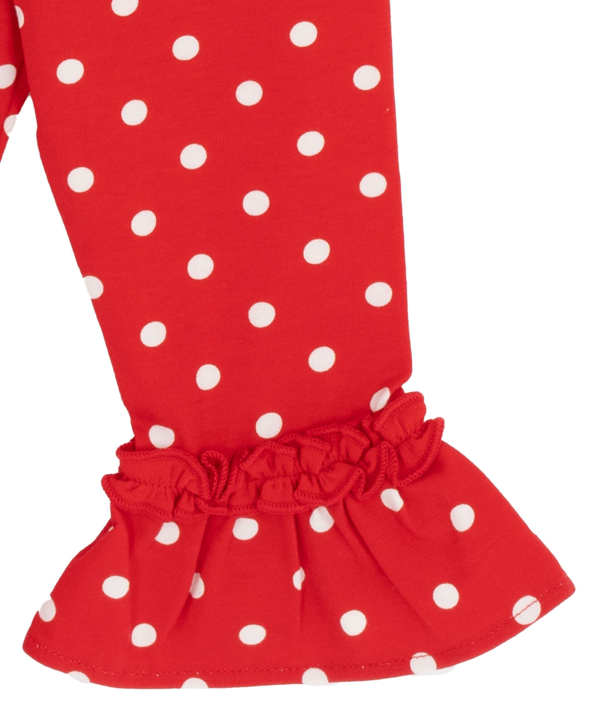 Rare Editions Baby Girl 2-piece Reindeer Applique Top And Polka Dots Leggings Set In Red