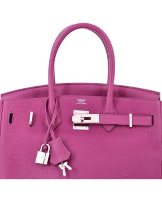 Birkin 30 Handbag Pink Togo with Palladium Hardware