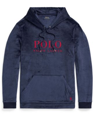 Men's Plush Velour Long Sleeve Regular Fit Pajama Hoodie