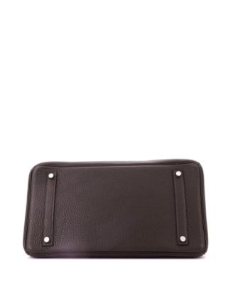 Birkin 35 Handbag Brown Togo with Palladium Hardware