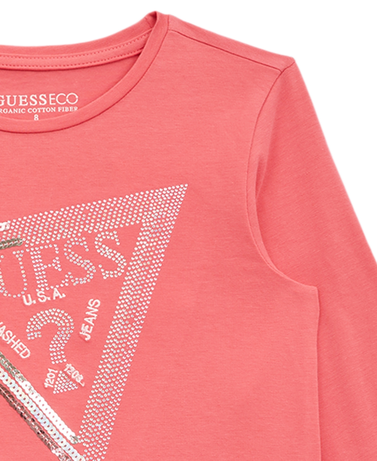 Guess Girls 7-16 Long Sleeve Round Neck T-shirt In Pattern