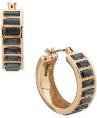 Polished Stone Hoop Earrings