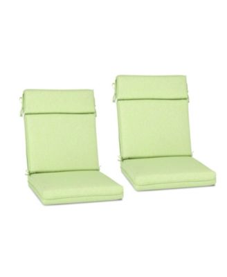 Outdoor High Back Dining Chair Cushion with Ties and Zipper, 44"x21"x3.2", Set of 2