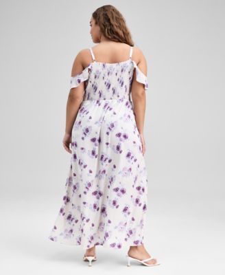 Trendy Plus Size Lace-Trim Empire-Waist Dress, Macy's Exclusive