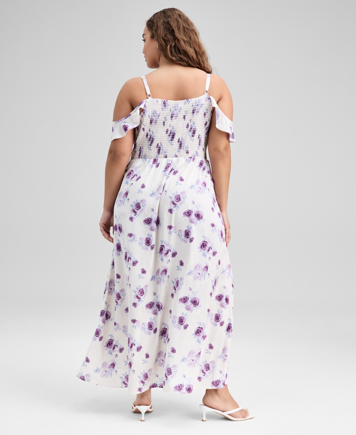 And Now This Trendy Plus Size Lace-trim Empire-waist Dress, Macy's Exclusive In Multi