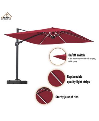 11 FT Square Cantilever Patio Umbrella without Base
